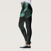 Donkergroene Flower Moody Leggings (Links)