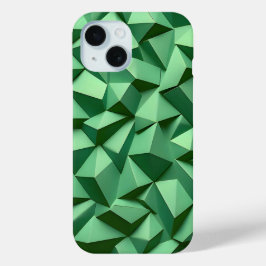 Donkergroene geometrische iPhone-hoes Stijlvol en iPhone 15 Case