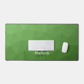 Donkergroene geometrische meshpatroonmonogram bureaumat (Keyboard & Muis)