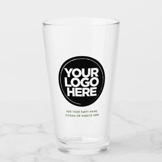 Donkergroene gepersonaliseerde Logo en tekst bierg Glas (Voorkant)