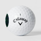 Donkergroene geruite golfhanddoek golfballen (Logo)