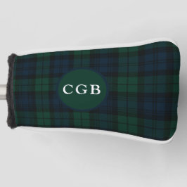 Donkergroene geruite golfterdoek golfheadcover