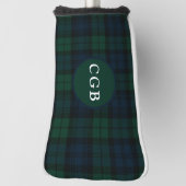 Donkergroene geruite golfterdoek golfheadcover (Draai 90)