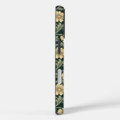 Donkergroene gestileerde gele bloemenpatroon Case-Mate iPhone case (Achterkant / Rechts)
