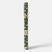 Donkergroene gestileerde gele bloemenpatroon Case-Mate iPhone case (Achterkant / Links)