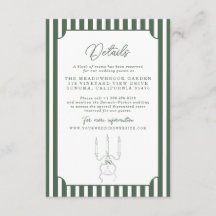 Donkergroene gestreepte preppy cabana-detailkaart