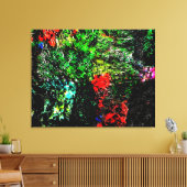 Donkergroene gestructureerde opgespannen canvaspri canvas afdruk (Insitu (Woonkamer))