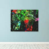 Donkergroene gestructureerde opgespannen canvaspri canvas afdruk (Insitu (Houten vloer))
