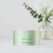 Donkergroene glitter Silver waterverf Visitekaartj Visitekaartje (Staand voorkant)