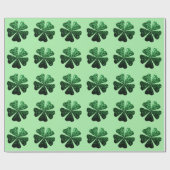 Donkergroene glitter sparren Shamrock Clover-patro Cadeaupapier (Vlak)