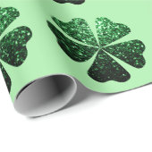 Donkergroene glitter sparren Shamrock Clover-patro Cadeaupapier (Rol Hoek)