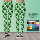 Donkergroene glitter sparren Shamrock Clover-patro Leggings