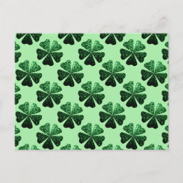 Donkergroene glitter sparren Shamrock patroon Briefkaart