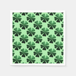 Donkergroene glitter sparren Shamrock patroon Servet