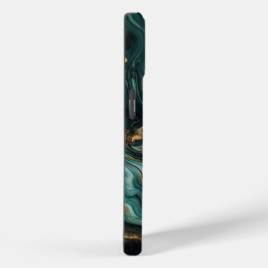 Donkergroene gouden aderen Marmer Case-Mate iPhone Case (Achterkant / Rechts)
