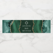 Donkergroene gouden agaat bar mitswa aangepaste pa waterfles etiket (Enkel label)