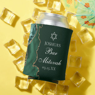 Donkergroene gouden agaat bar mitswa party blikjeskoeler