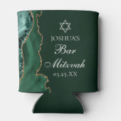 Donkergroene gouden agaat bar mitswa party blikjeskoeler (Achterkant)