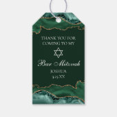 Donkergroene gouden agaat bar mitswa party cadeaulabel (Voorkant)
