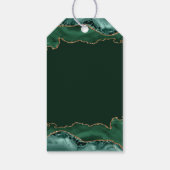 Donkergroene gouden agaat bar mitswa party cadeaulabel (Achterkant)