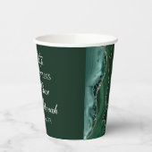 Donkergroene gouden agaat bar mitswa party papieren bekers (Links)