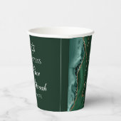 Donkergroene gouden agaat bar mitswa party papieren bekers (Rechts)