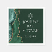 Donkergroene gouden agaat bar mitswa party servet (Voorkant)