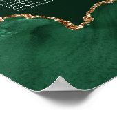 Donkergroene gouden agaat bar mitswa zitkaart poster (Hoek)