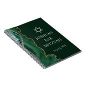 Donkergroene gouden agaat Custom Bar Mitswa Notitieboek (Rechterzijde)