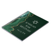 Donkergroene gouden agaat Custom Bar Mitswa Notitieboek (Linkerzijde)