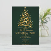 Donkergroene Gouden Kerstfeest Kaart (Staand voorkant)
