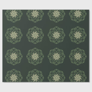 Donkergroene & Gouden Mandala Inpakpapier, Elegant Cadeaupapier