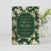  donkergroene gouden patroonpatronen kaart (Staand voorkant)