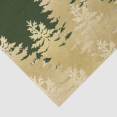 Donkergroene gouden pine-boomstructuur Wrapping Tissuepapier (Detail)