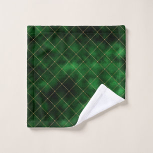 Donkergroene Gouden Ruitvormige Vormen St. Patrick Washandje