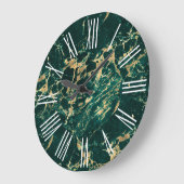 Donkergroene gouden witte Romeinse cijfers Grote Klok (Hoek)