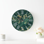 Donkergroene gouden witte Romeinse cijfers Grote Klok (Huis)