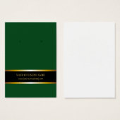 Donkergroene gouden zwarte douanekaart visitekaartje (Voorkant /achterkant)