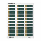 Donkergroene goudweduwen etiket (Full Sheet)