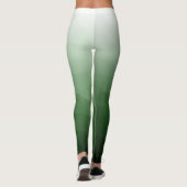 Donkergroene Gradient Geometry Mesh Patroon Naam Leggings (Achterkant)