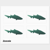 donkergroene gradient shark Sticker (Vel)