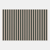 Donkergroene grijze strepen Verjaardag Inpakpapier Vel (Voorkant)