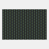 Donkergroene harten Modern Love Valentijnsdag Inpakpapier Vel (Voorkant 2)