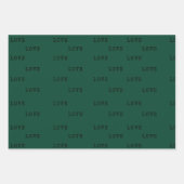 Donkergroene harten Modern Love Valentijnsdag Inpakpapier Vel (Voorkant)