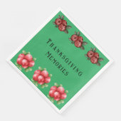 Donkergroene herfstthema Thanksgiving  Servet (Hoek)