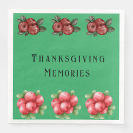 Donkergroene herfstthema Thanksgiving  Servet