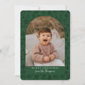 Donkergroene Holiday Scribbles Arch Vrolijk Kerstf Feestdagenkaart (Voorkant)