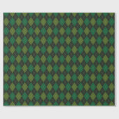 Donkergroene Ierse Argyle Diamond Pattern Cadeaupapier (Vlak)