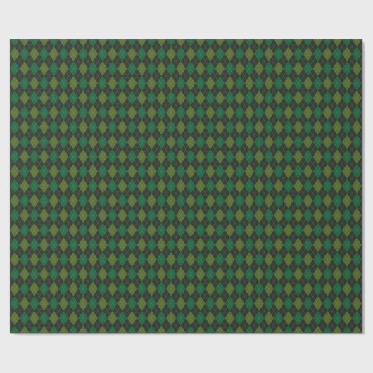Donkergroene Ierse Kleine Argyle St Patrick's Day Cadeaupapier (Vlak)