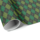 Donkergroene Ierse Kleine Argyle St Patrick's Day Cadeaupapier (Rol Hoek)